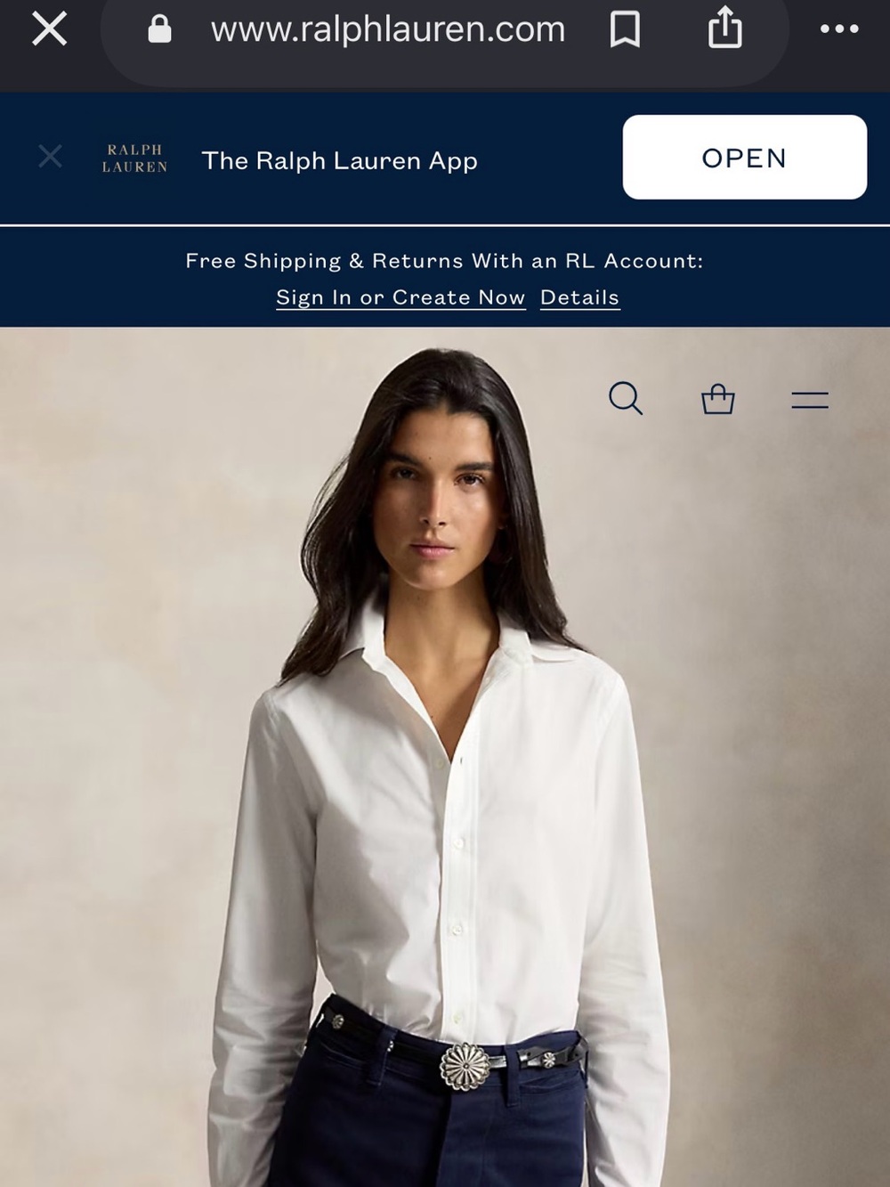 Lauren Ralph Lauren White Non-Iron women Dress Shirt